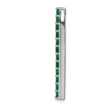 14k White Gold Emerald Line Chain Slide