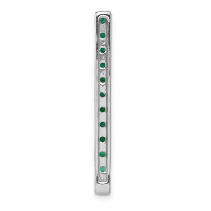 14k White Gold Emerald Line Chain Slide