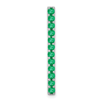 14k White Gold Emerald Line Chain Slide