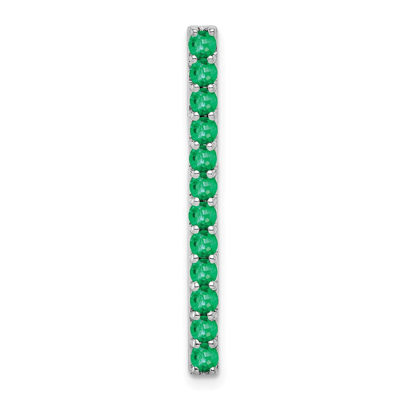 14k White Gold Emerald Line Chain Slide