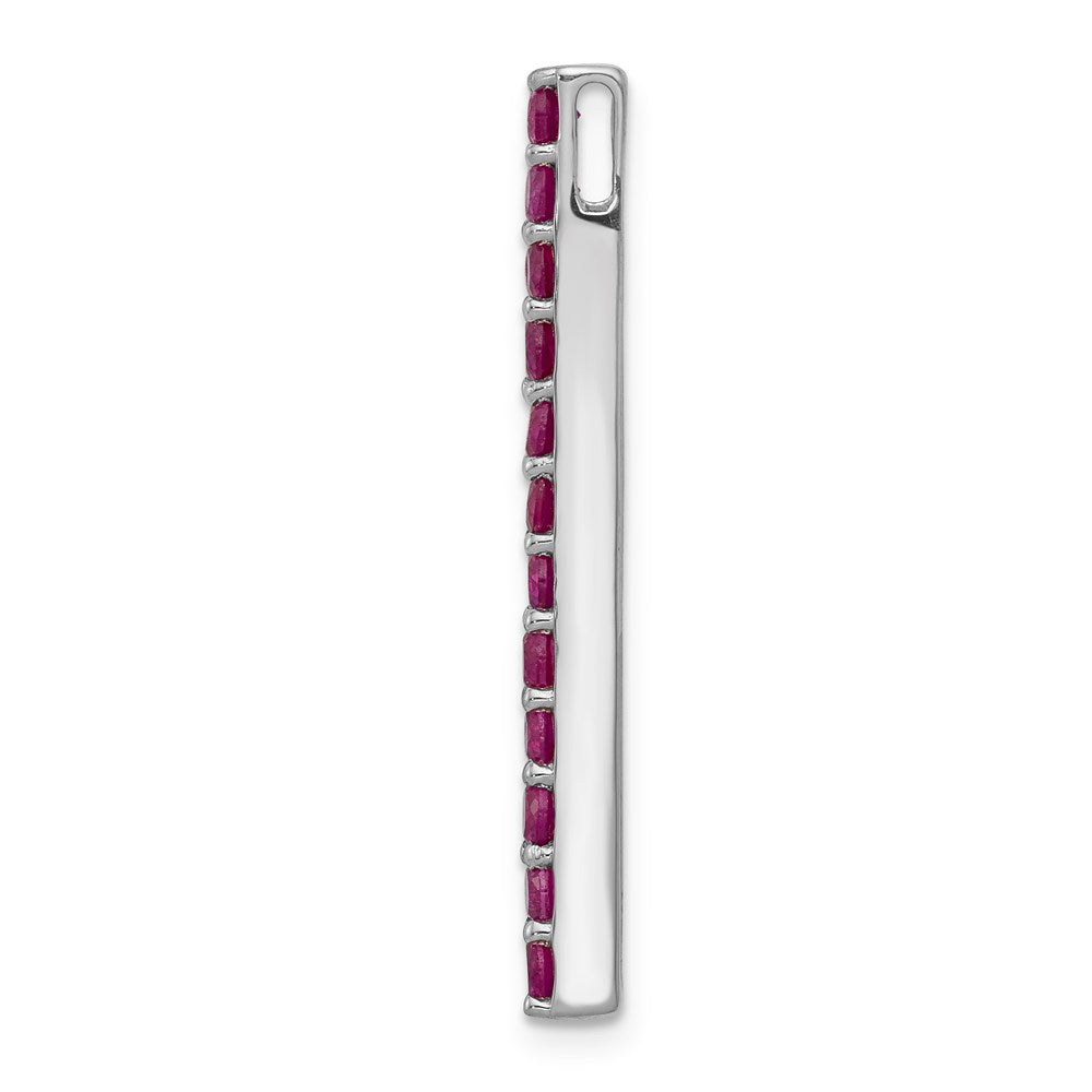 14k White Gold .78 Ruby Line Chain Slide