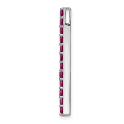 14k White Gold .78 Ruby Line Chain Slide