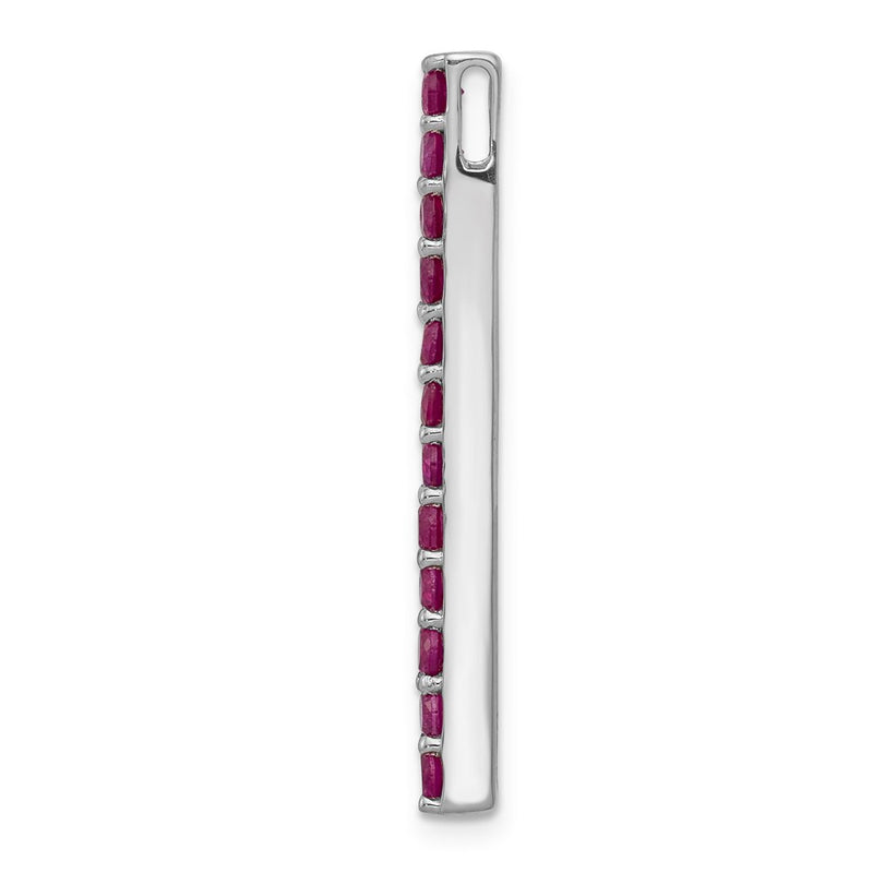 14k White Gold .78 Ruby Line Chain Slide