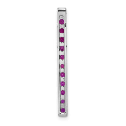 14k White Gold .78 Ruby Line Chain Slide