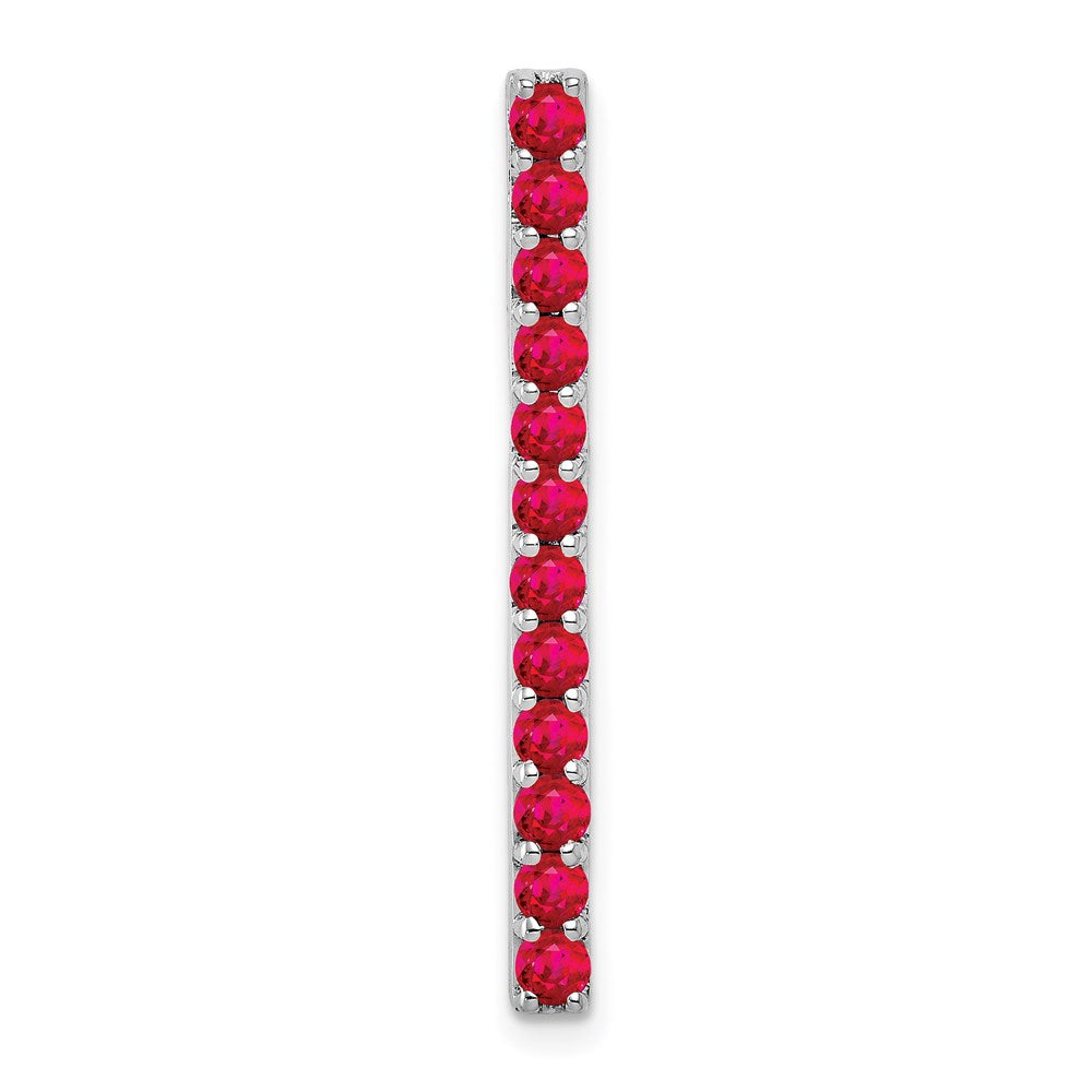 14k White Gold .78 Ruby Line Chain Slide