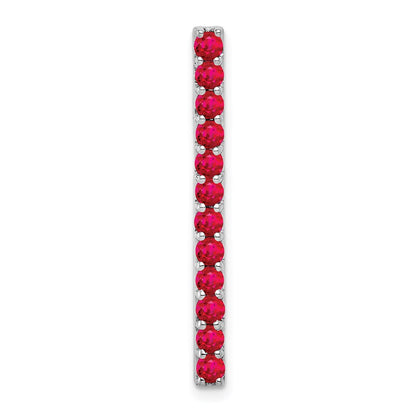 14k White Gold .78 Ruby Line Chain Slide
