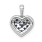 14k white gold real diamond and 31 sapphire heart pendant pm5268 sa 013 wa