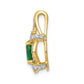 Solid 14k Yellow Gold Fancy Simulated CZ and Oval Emerald Pendant