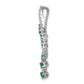 14k white goldlab grown real diamond si1 si2 g h i created emerald pendant pm5288 em 020 wlg