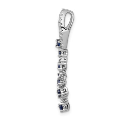 14k White Gold 1/5ct. Real Diamond and .36 Sapphire Chain Slide