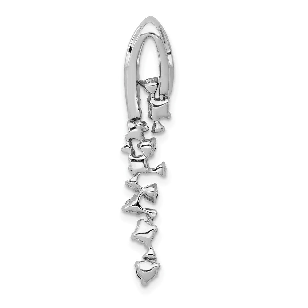 14k White Gold 1/5ct. Real Diamond and .36 Sapphire Chain Slide