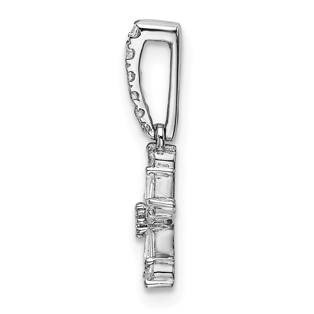 14k White Gold Real Diamond Star Pendant