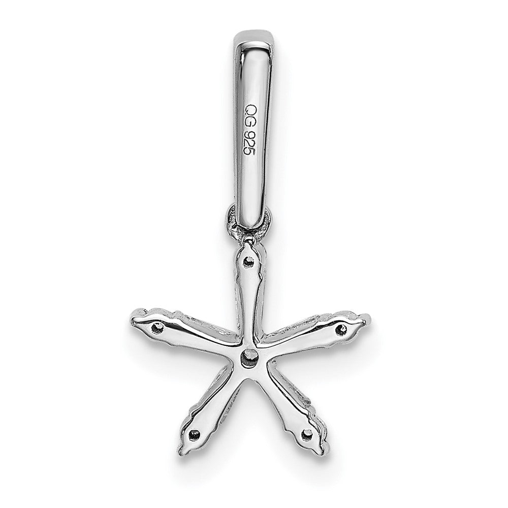 14k White Gold Real Diamond Star Pendant