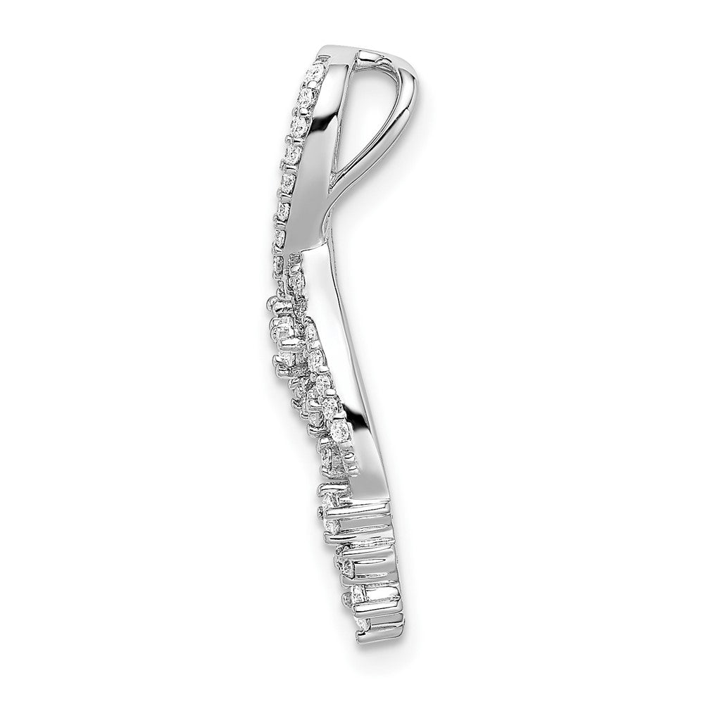 14k White Gold Fancy Florina Real Diamond Chain Slide Necklace