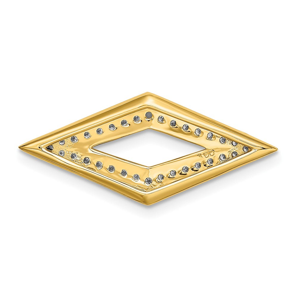 14K Yellow Gold Polished Fancy Real Diamond 18in Necklace