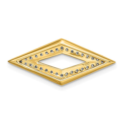14K Yellow Gold Polished Fancy Real Diamond 18in Necklace