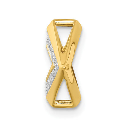 14K Yellow Gold Polished Fancy Real Diamond 18in Necklace