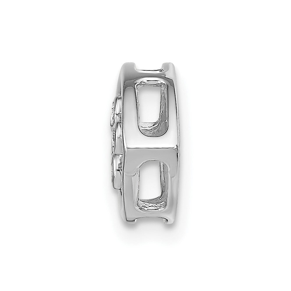 14k White Gold Fancy Real Diamond Chain Slide