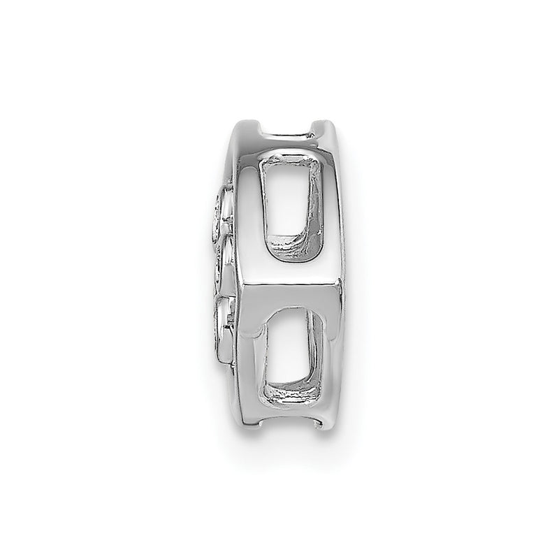 14k White Gold Fancy Real Diamond Chain Slide