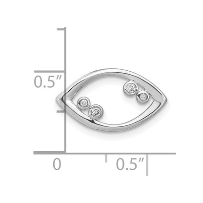 14k White Gold Fancy Real Diamond Chain Slide