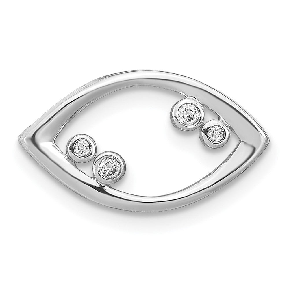 14k White Gold Fancy Real Diamond Chain Slide
