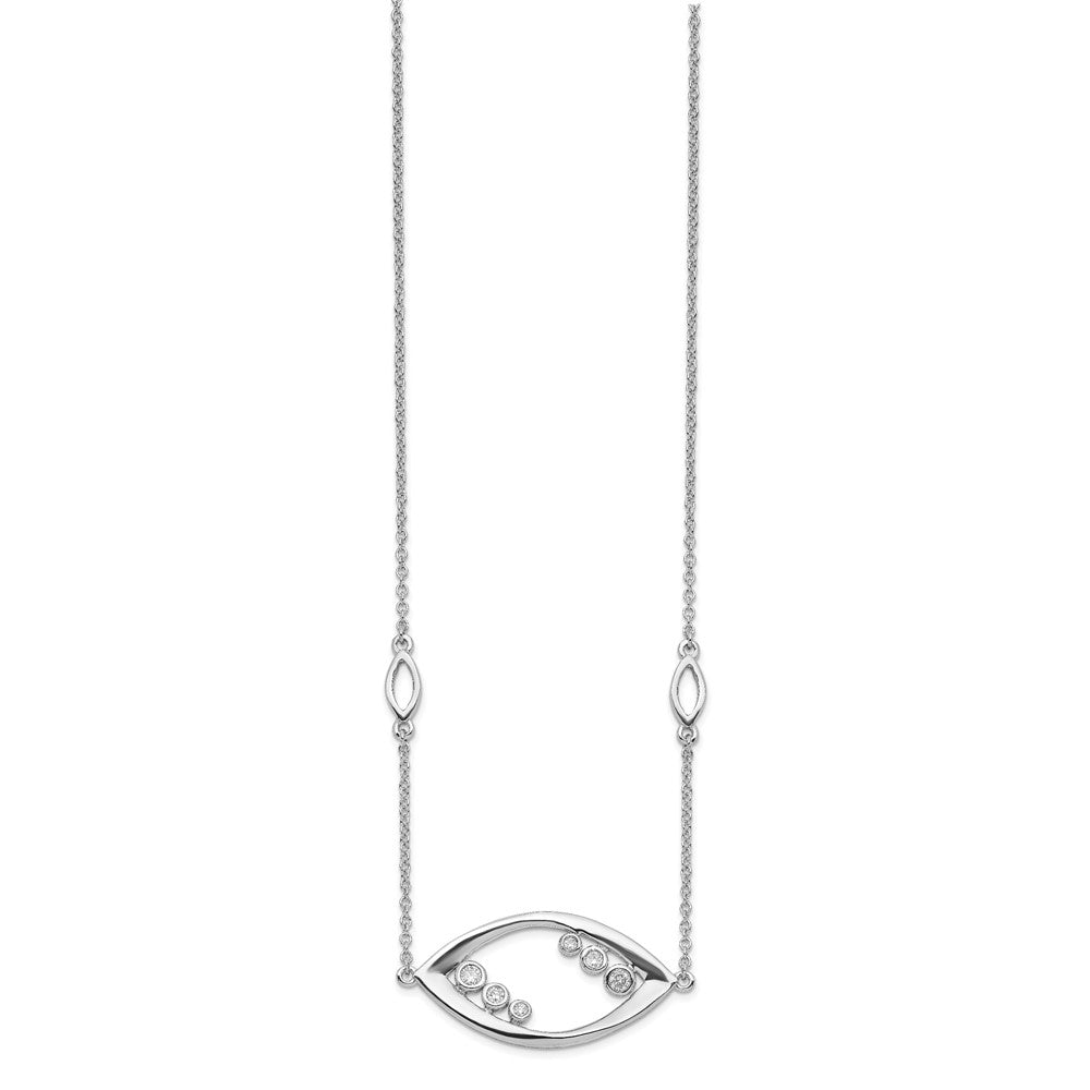 14k White Gold Fancy Real Diamond 18in Necklace