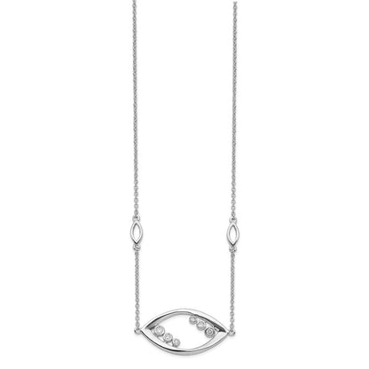 14k White Gold Fancy Real Diamond 18in Necklace