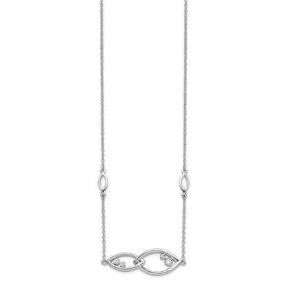 14k White Gold Fancy Real Diamond 18in Necklace