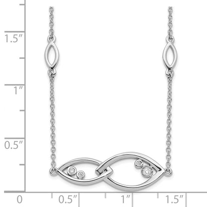 14k White Gold Fancy Real Diamond 18in Necklace