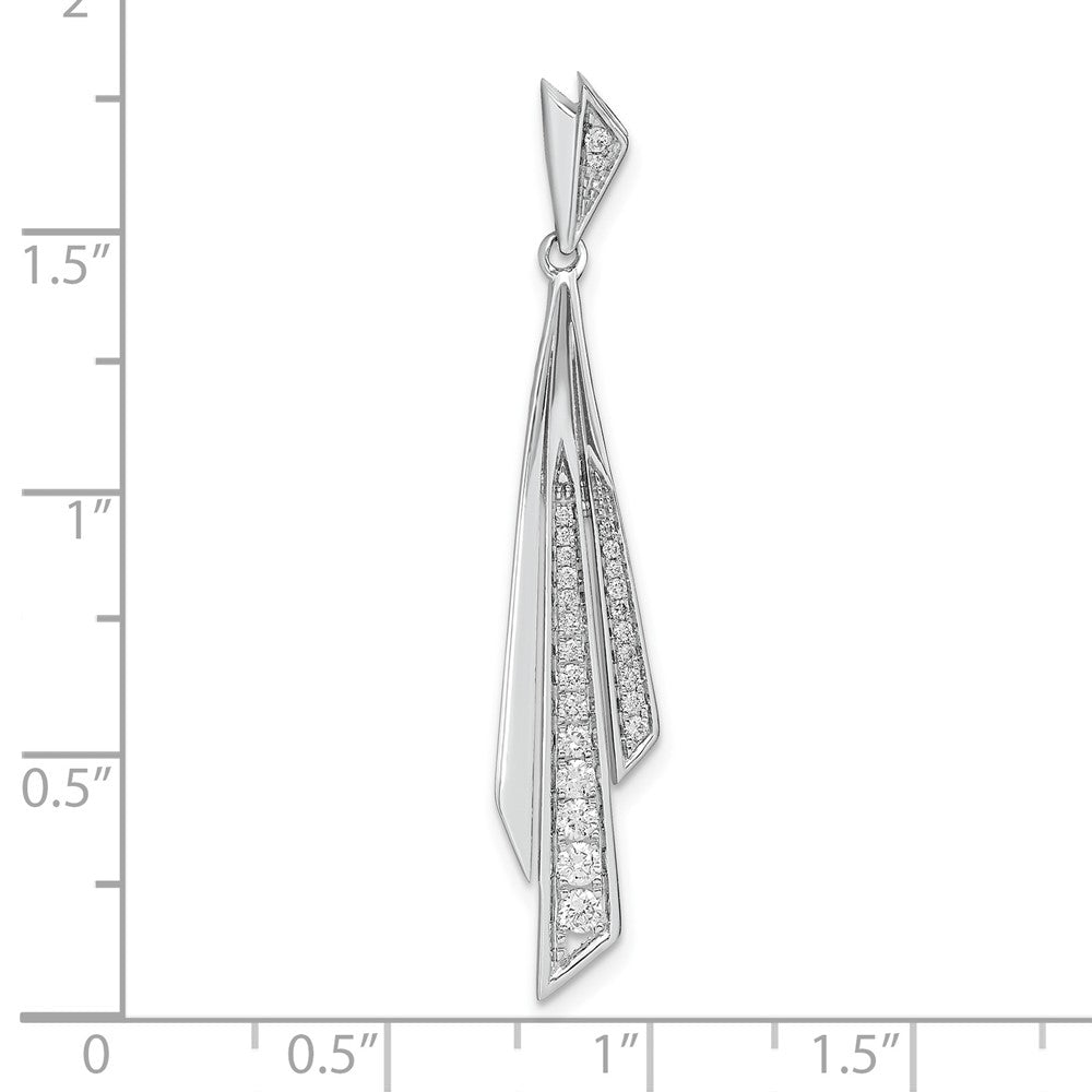 14k White Gold Fancy Real Diamond Pendant