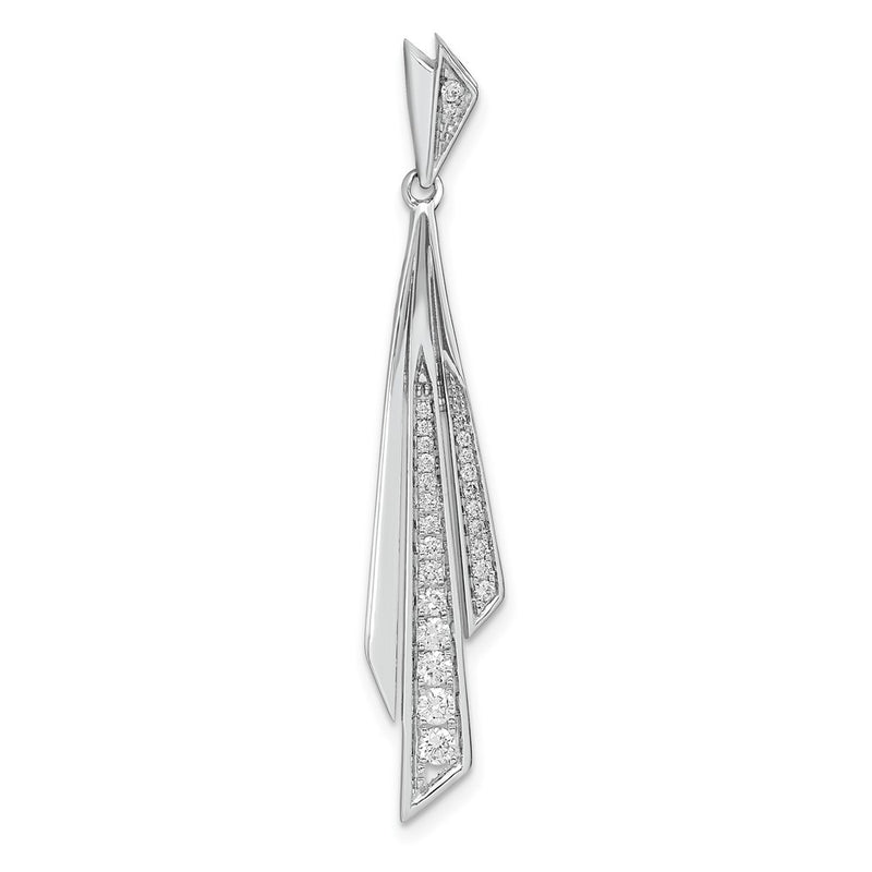 14k White Gold Fancy Real Diamond Pendant