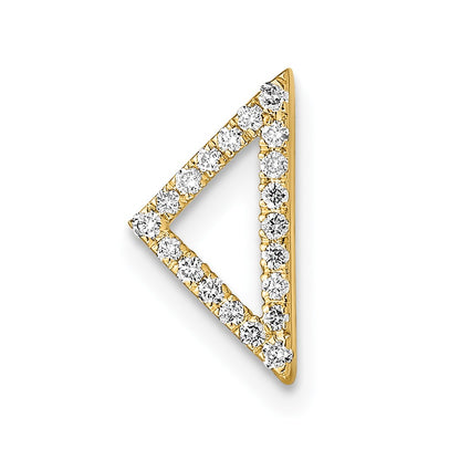 14K Yellow Gold Polished Real Diamond Triangle Chain Slide