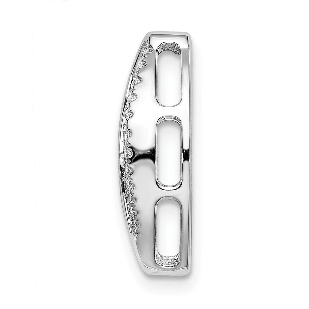14k White Gold Fancy Real Diamond Chain Slide
