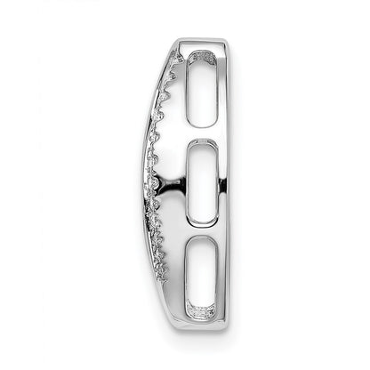 14k White Gold Fancy Real Diamond Chain Slide