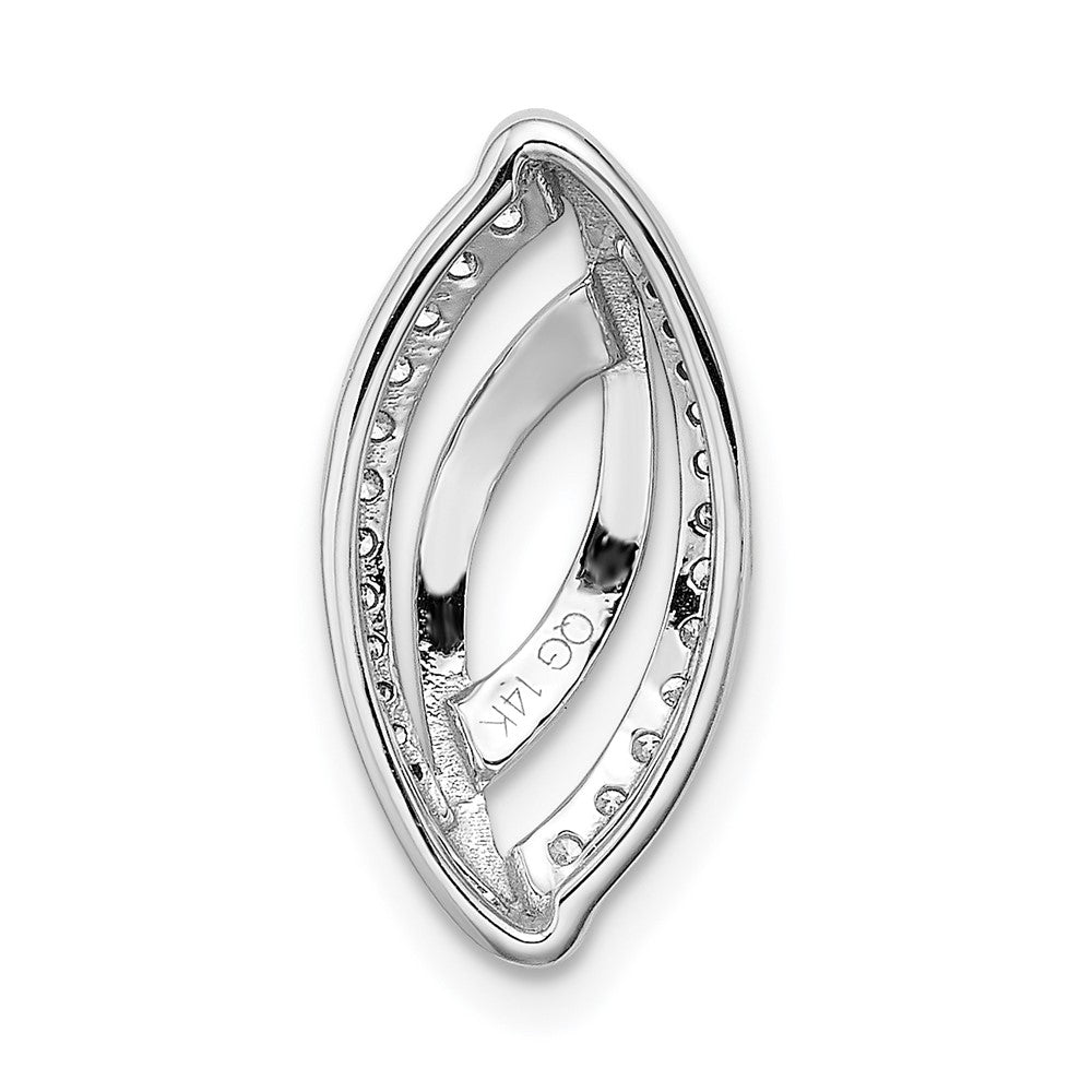 14k White Gold Fancy Real Diamond Chain Slide