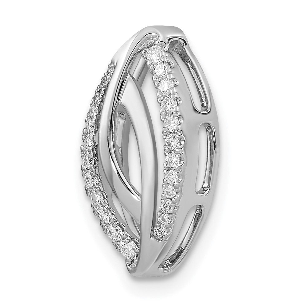 14k White Gold Fancy Real Diamond Chain Slide