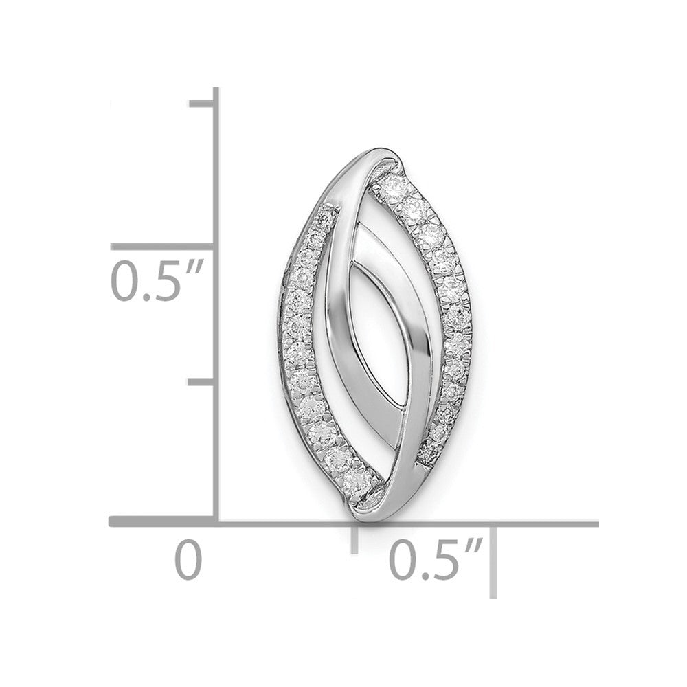 14k White Gold Fancy Real Diamond Chain Slide