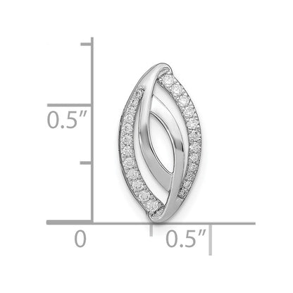 14k White Gold Fancy Real Diamond Chain Slide