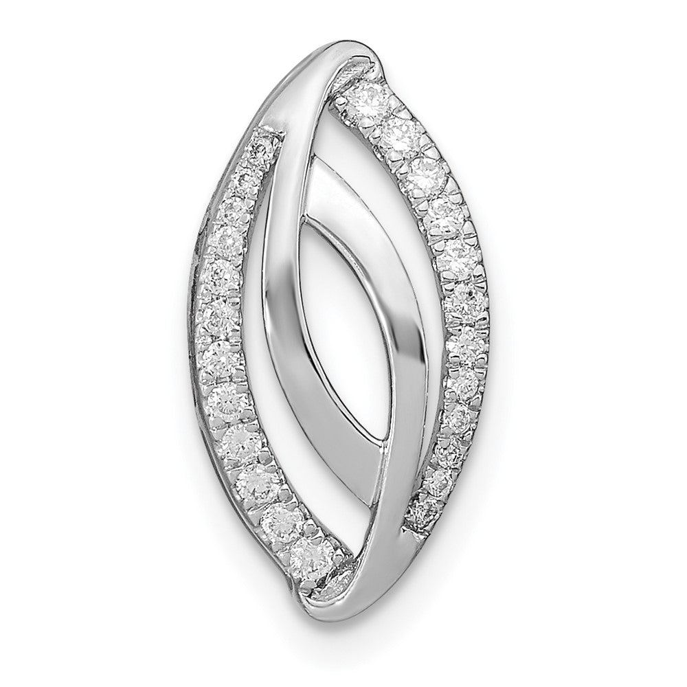14k White Gold Fancy Real Diamond Chain Slide