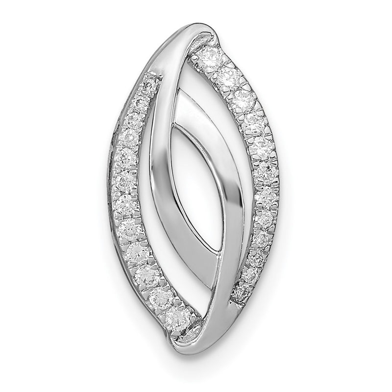 14k White Gold Fancy Real Diamond Chain Slide