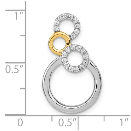 14k Two-Tone Gold Polished Real Diamond Circles Chain Slide