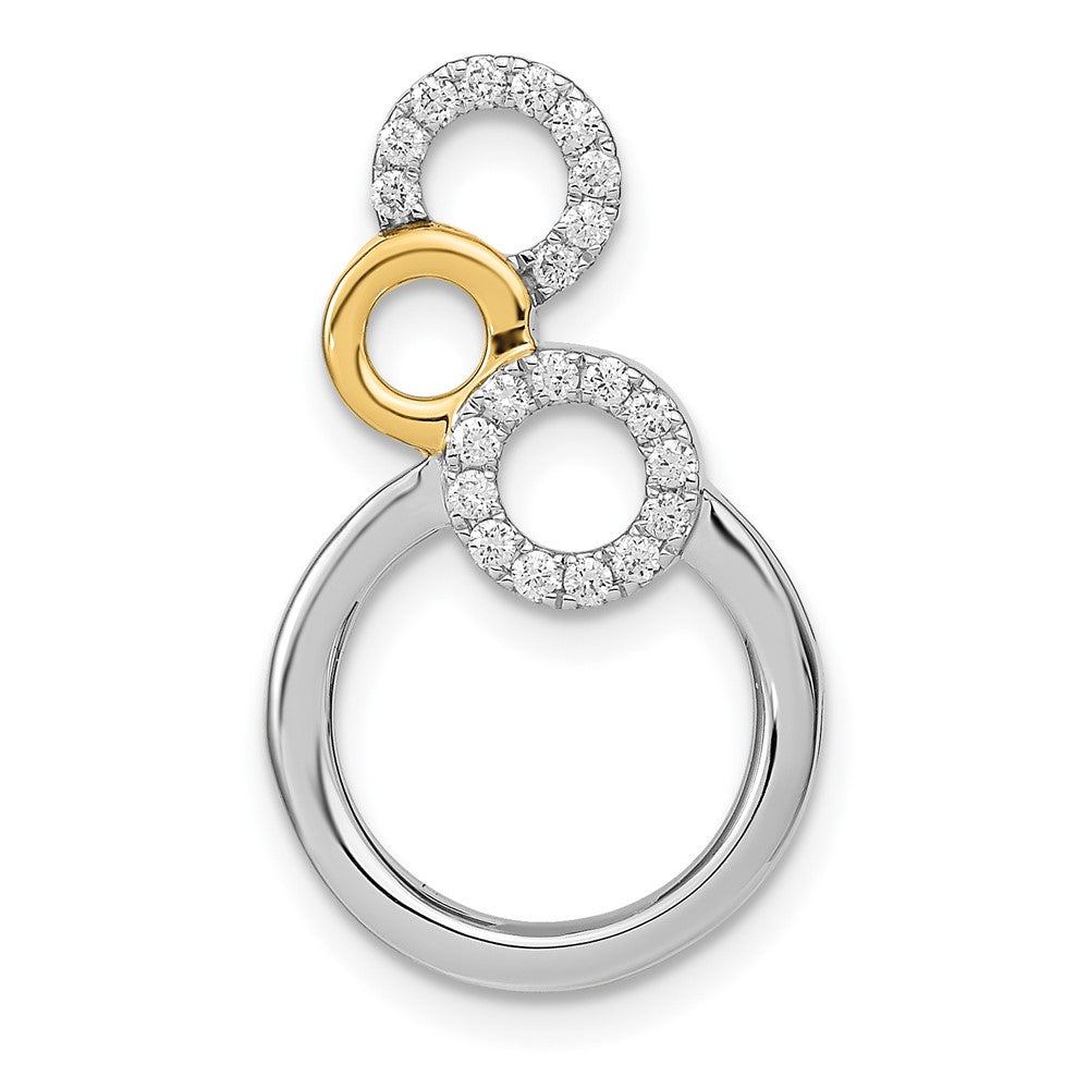 14k Two-Tone Gold Polished Real Diamond Circles Chain Slide
