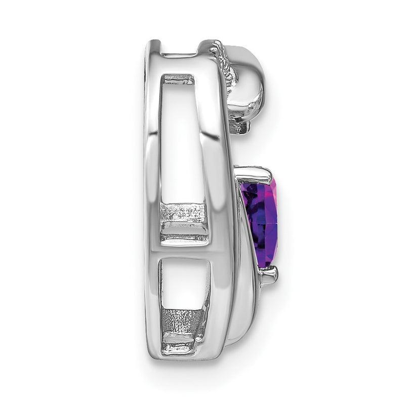 Sterling Silver Amethyst and Real Diamond Pendant