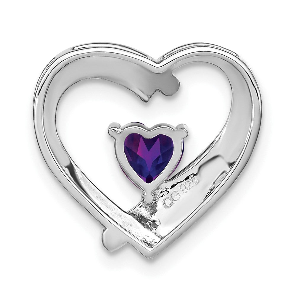 Sterling Silver Amethyst and Real Diamond Pendant
