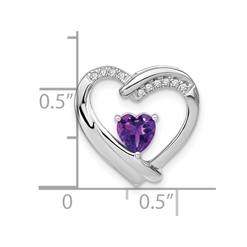 Sterling Silver Amethyst and Real Diamond Pendant
