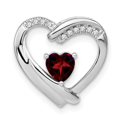 Sterling Silver Garnet and Real Diamond Pendant