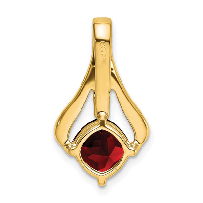 14K Yellow Gold Garnet and Real Diamond Pendant