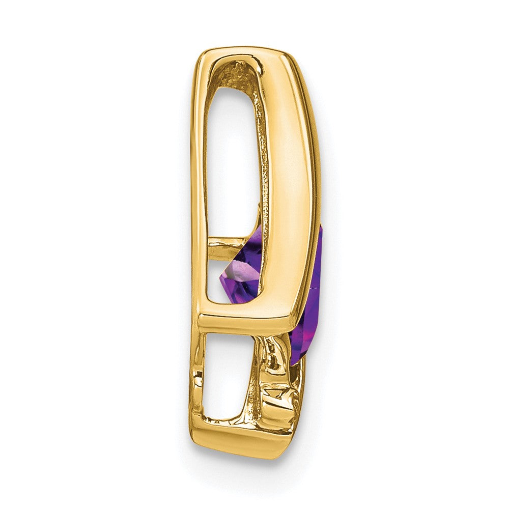 10k Yellow Gold Amethyst and Real Diamond Pendant