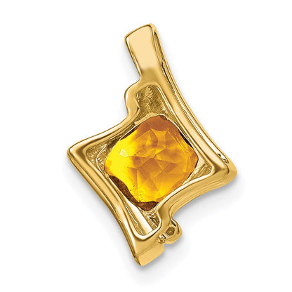 10k Yellow Gold Citrine and Real Diamond Pendant