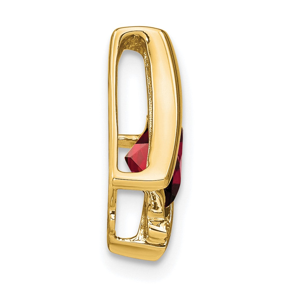 14K Yellow Gold Garnet and Real Diamond Pendant